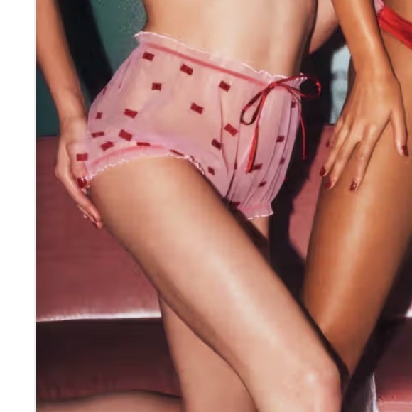 Fleur du Mal Other - Fleur du Mal valentines 💝 collection pink red sheer shorts sz small S